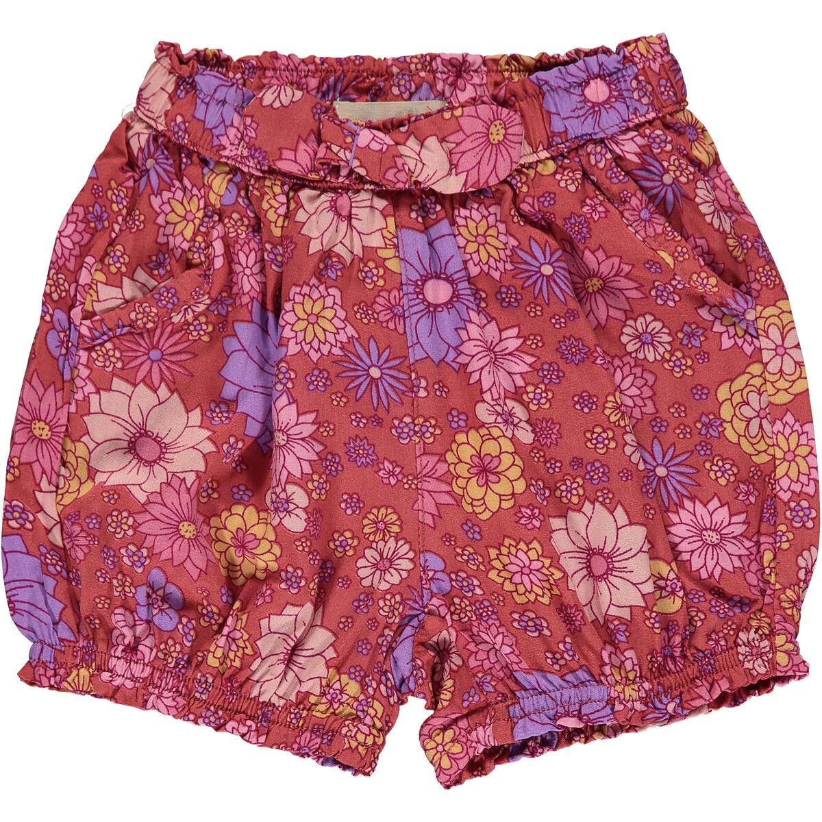 LUCY SHORT - CORAL RETRO FLORAL