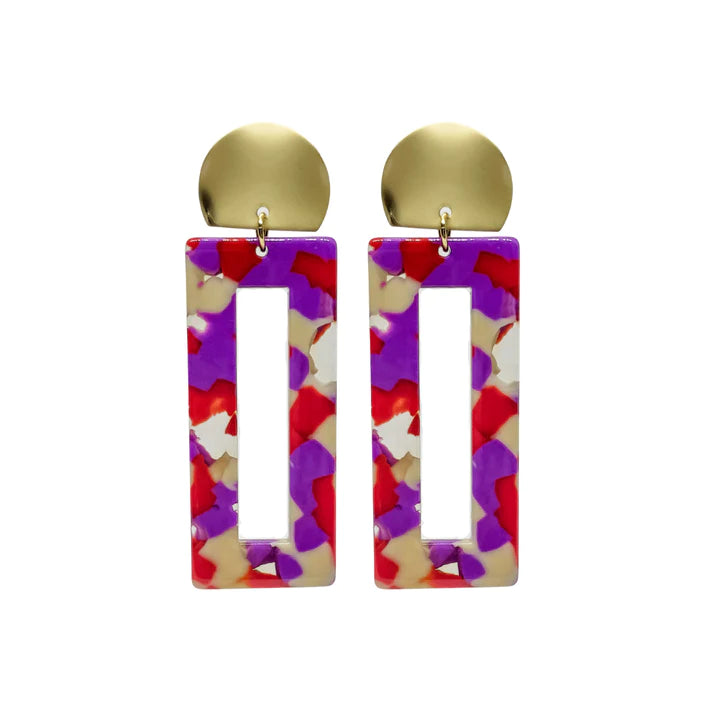 ANSLEY EARRINGS - COLORFUL RED
