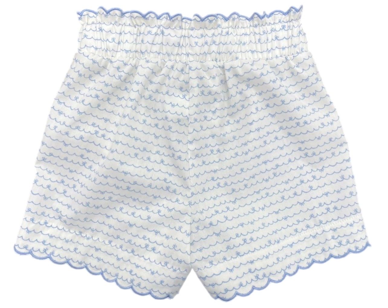 ISABELLA SHORT SET - BLUE GINGHAM TOP W/BACK BOW IN BLUE BOW AND SHORTS